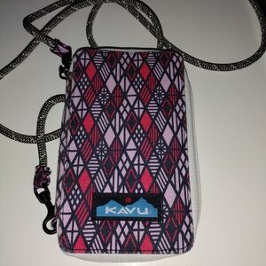 KAVU Red and Purple Patterned Crossbody Bag